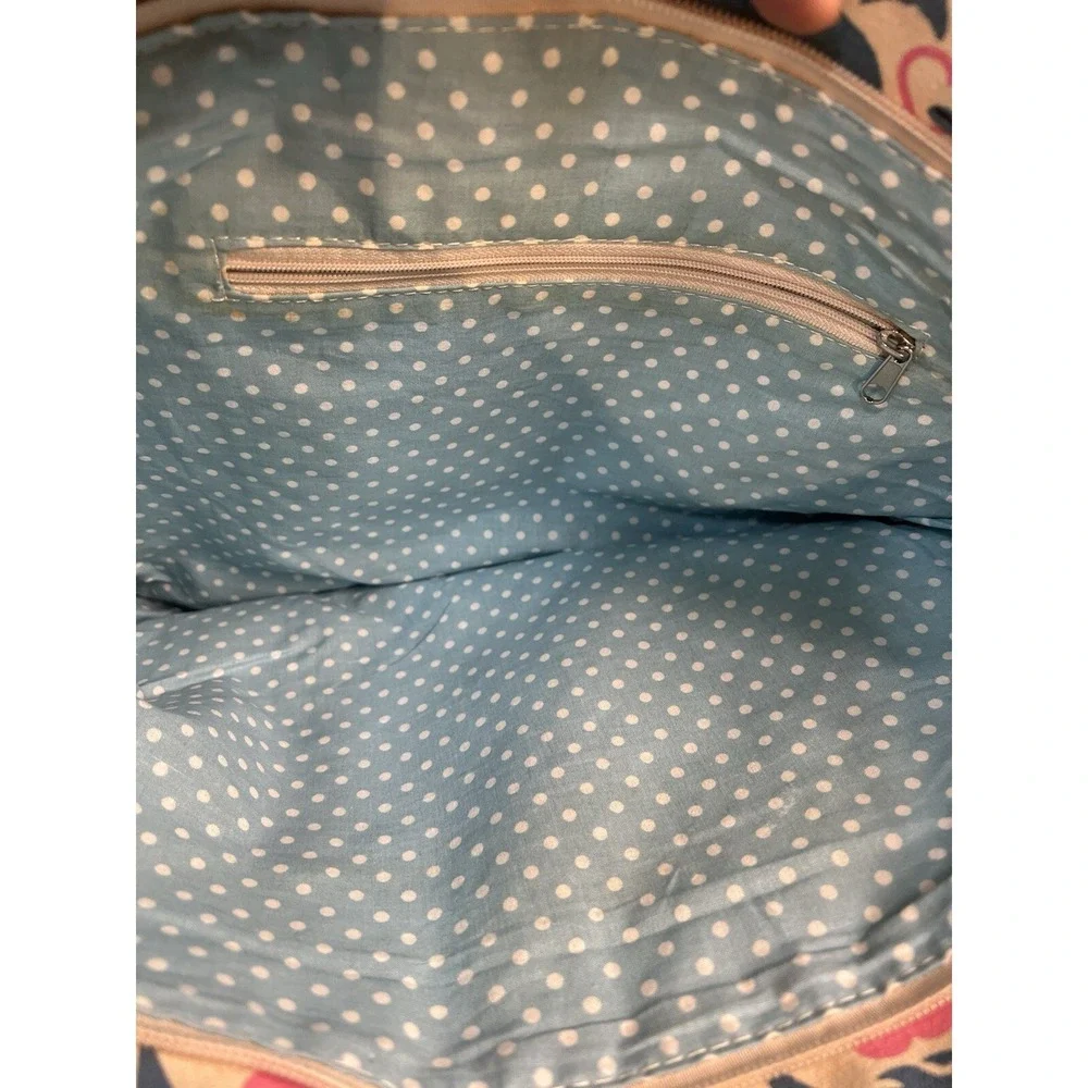 Bungalow 360 Striped Handle Tote Dolphin Heart print Girlcore Ocean Coastal - Picture 5 of 5